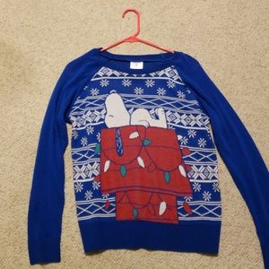 Cute ugly christmas sweater w/ snoopy small